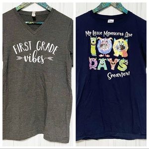 1st First Grade T-Shirt Bundle Size Small 100th day of school